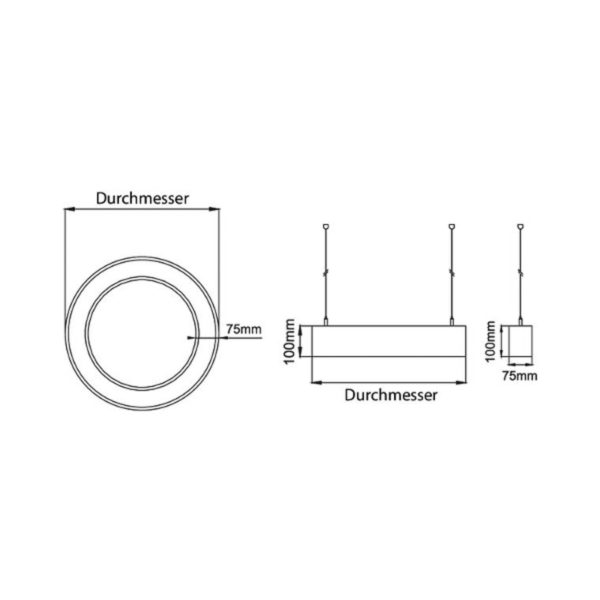 BRUMBERG Biro Circle Ring up/down Ø75 80W on/off noir 840 BRUMBERG