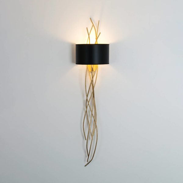 Holländer Applique murale Elba lungo, or/noir, hauteur 144 cm, fer Holländer