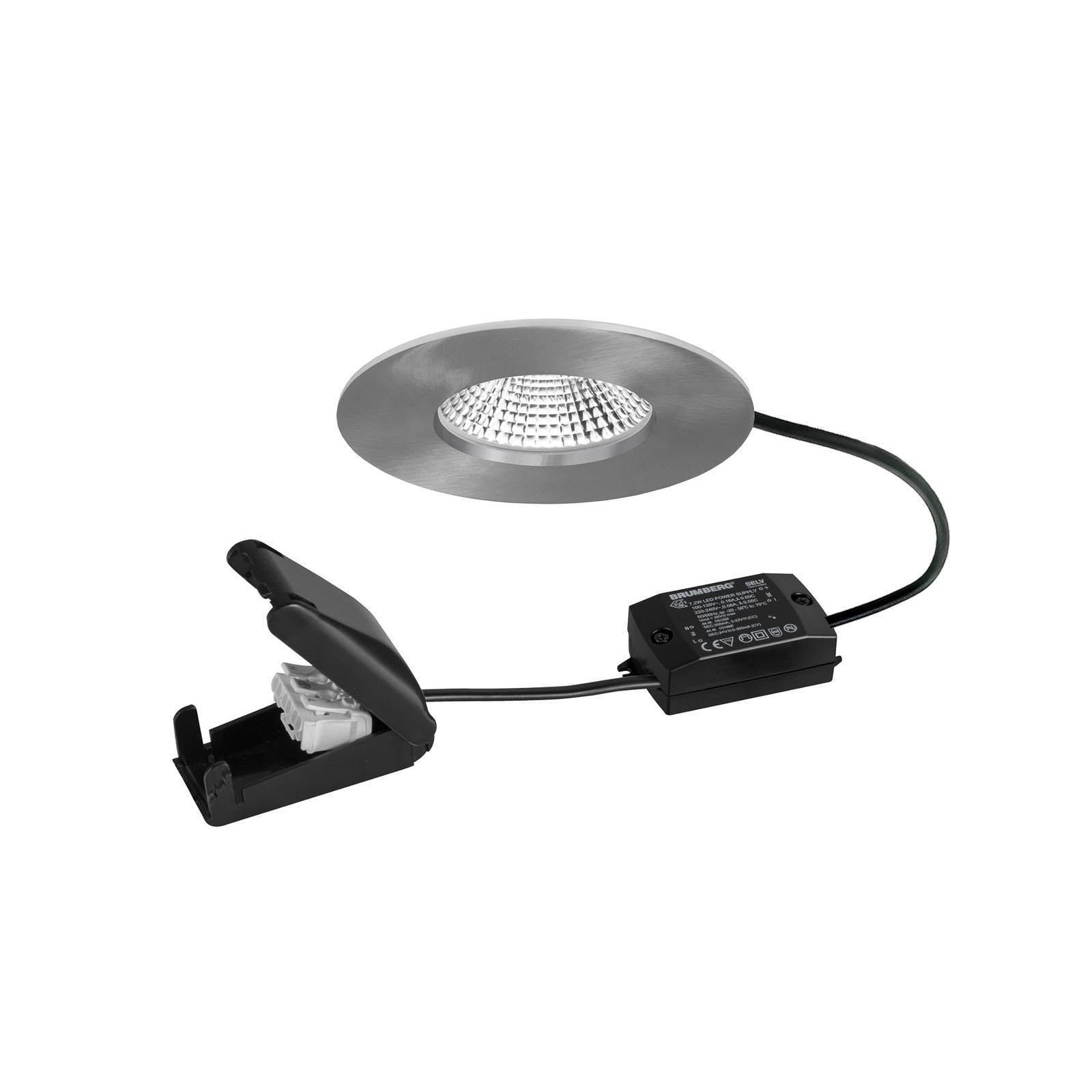 BRUMBERG spot LED BB20 IP65 on/off boîtier de raccordement nickel mat BRUMBERG