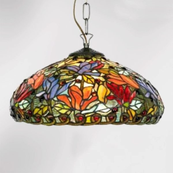 Artistar Suspension Elaine style Tiffany à 1 lampe Artistar