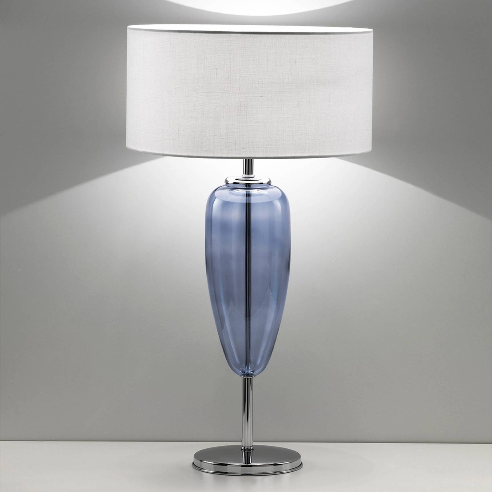 Ailati Lampe de table Show Ogiva 82 cm élément en verre bleu Ailati