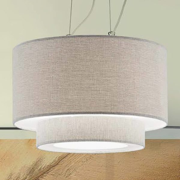 Artempo Italia Suspension Morfeo avec abat-jour textile crème Artempo Italia