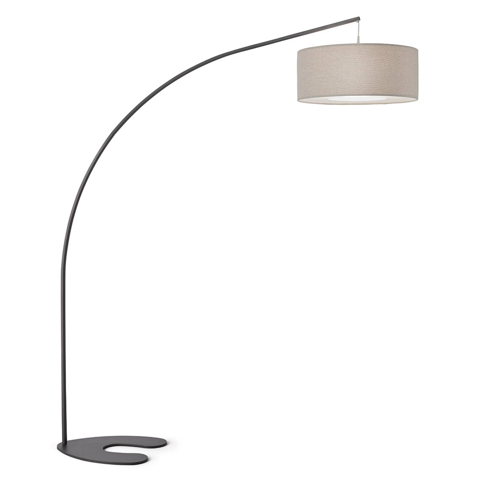 Artempo Italia Lampadaire arqué Domino avec abat-jour textile Artempo Italia