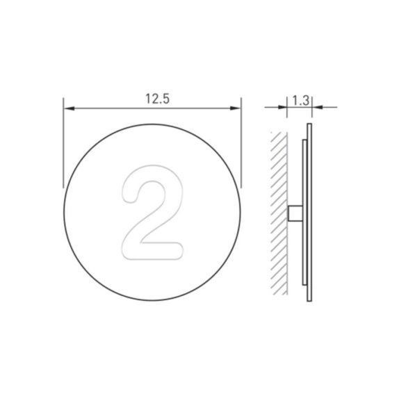 Absolut/ Radius Numéro de maison Round en inox  - 2 Absolut/ Radius