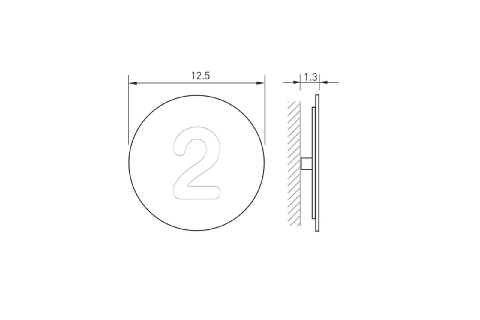 Absolut/ Radius Numéro de maison Round en inox  - 2 Absolut/ Radius