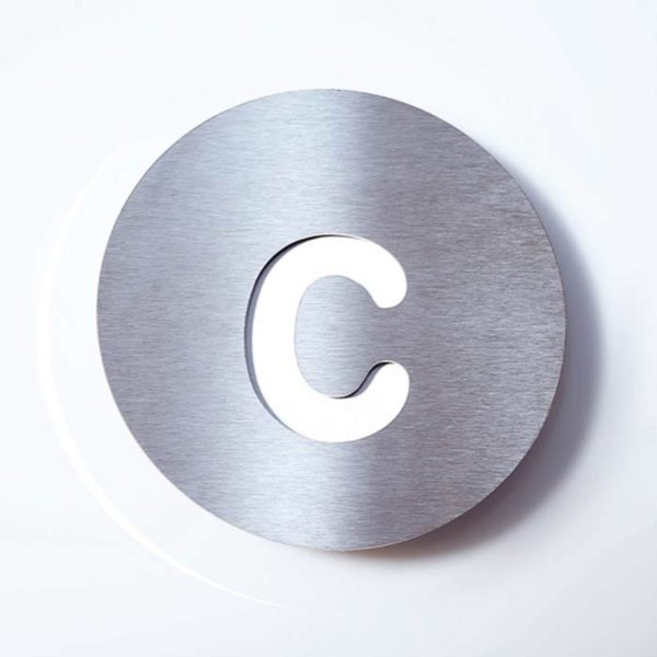 Absolut/ Radius Numéro de maison Round en inox - c Absolut/ Radius