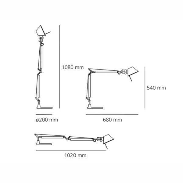 Artemide Tolomeo Mini lampe sur pied alu 3 000K Artemide
