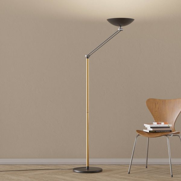 Aluminor Lampadaire LED Lib V, hauteur réglable, noir Aluminor