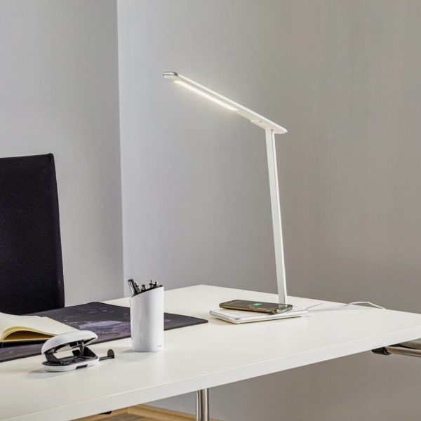 Aluminor Lampe de bureau LED Orbit avec induction argentée Aluminor