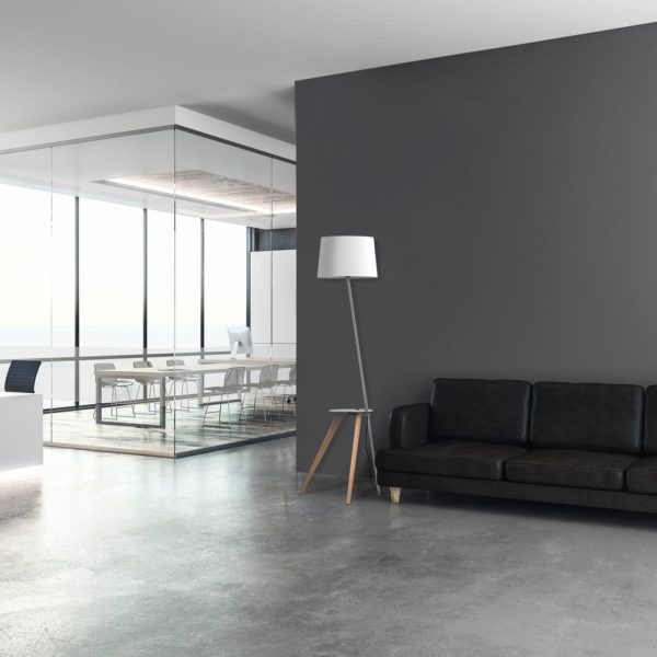 Aluminor Trio lampadaire avec tablette et USB Aluminor