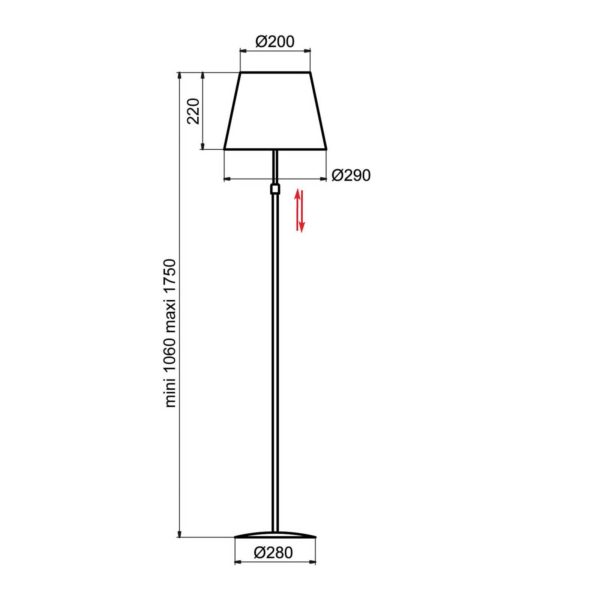 Aluminor Store lampadaire, blanc/noir Aluminor