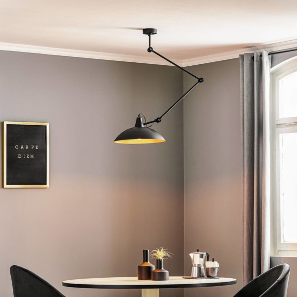 ALDEX Plafonnier 808 réglable à 1 lampe noir/doré ALDEX