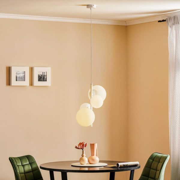 ALDEX Suspension Bloom à 4 lampes, blanche ALDEX
