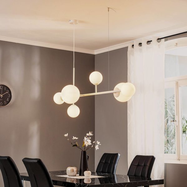 ALDEX Suspension Dione à six lampes, blanche ALDEX