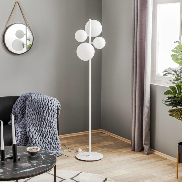 ALDEX Lampadaire Bloom à quatre lampes, blanc ALDEX
