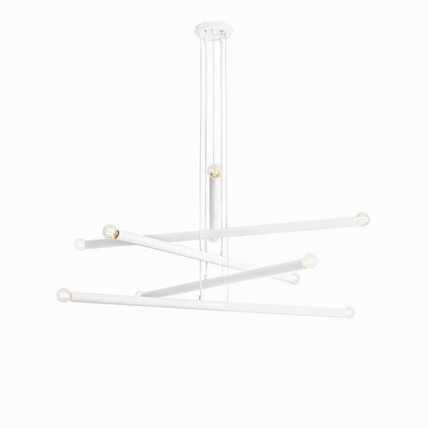 ALDEX Suspension Tubo blanche à dix lampes ALDEX