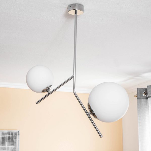 ALDEX Suspension Lunio, deux lampes, chromée ALDEX
