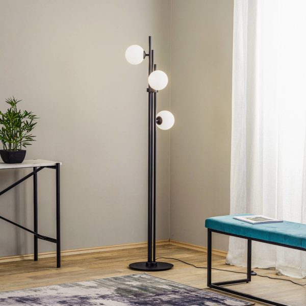 ALDEX Lampadaire 1073A1, à 3 lampe, noir ALDEX