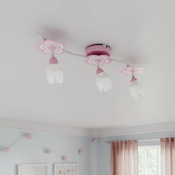 Alfa Plafonnier chambre d’enfant Mailin rose, allongé Alfa