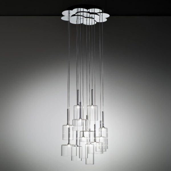 Axo Light Belle suspension en verre Spillray à 12 lampes Axo Light