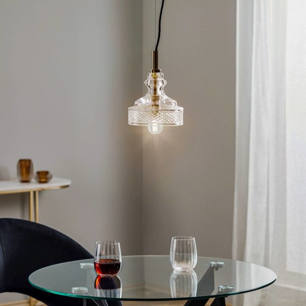 Argon Suspension Crosby avec un bel abat-jour en verre Argon