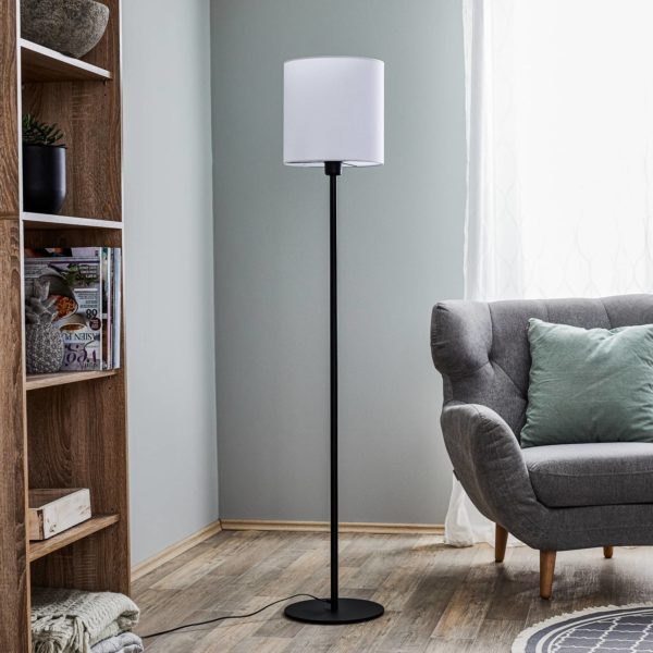 Argon Lampadaire tissu Harris pied noir