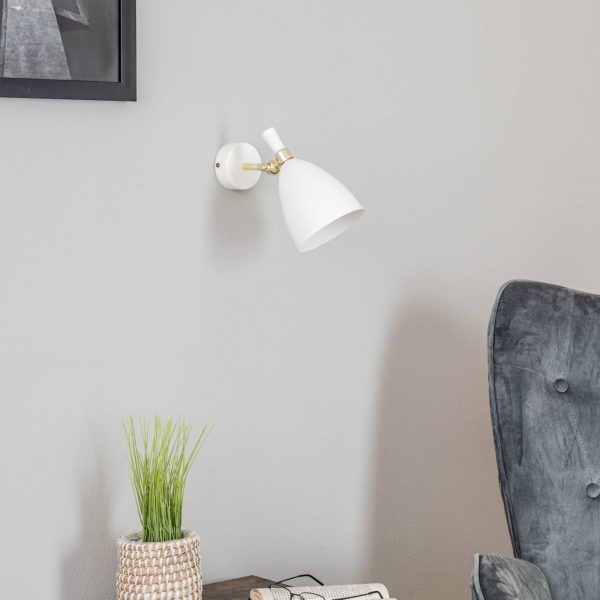 Argon Applique Cyntia, escamotable, blanche et laiton Argon