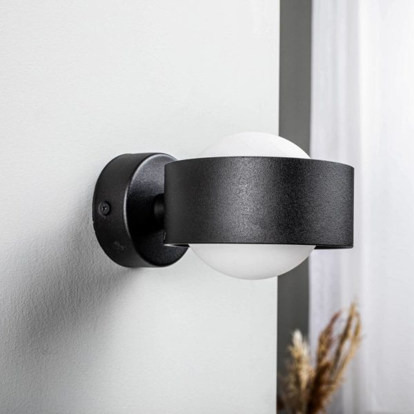 Argon Applique Mado en acier, noire, à une lampe Argon