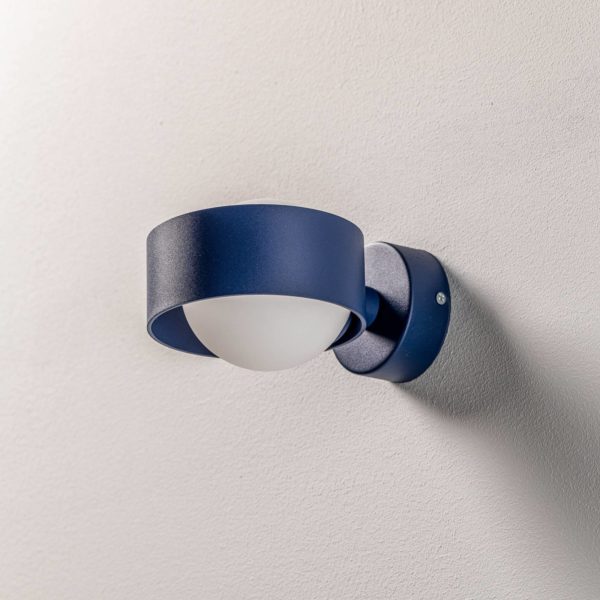 Argon Applique Mado en acier, bleue, à une lampe Argon