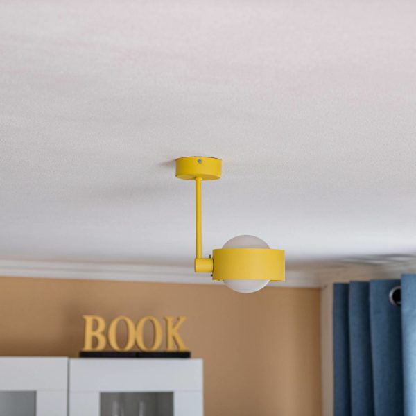Argon Plafonnier Mado en acier, jaune, à une lampe Argon