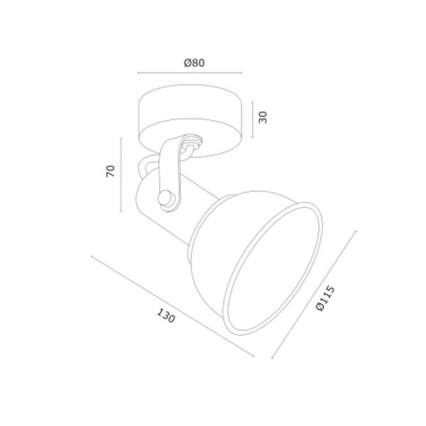 Argon Spot pour plafond Twist
