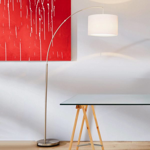 Brilliant Lampadaire arqué classique blanc Clarie Brilliant