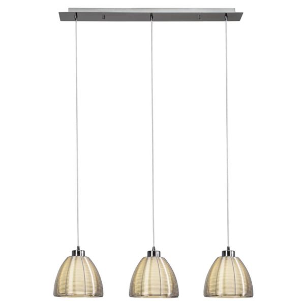 Brilliant Suspension Relax chromée à trois lampes Brilliant