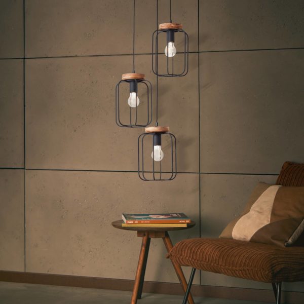 Brilliant Suspension Tosh à trois lampes, rosace ronde Brilliant