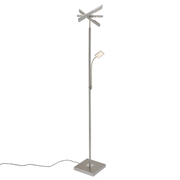 Briloner Lampadaire à éclairage indirect LED Floor 1328-022, angulaire, bras de Briloner