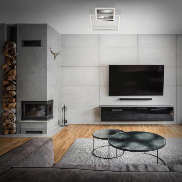 Briloner Plafonnier LED Frames 1 petit carré/1 grand carré Briloner