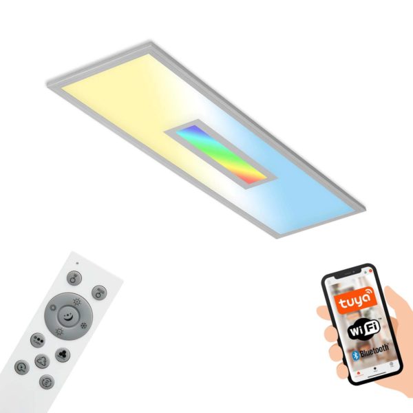 Briloner Plafonnier LED Centro S CCT RVB Tuya 100x25 cm Briloner