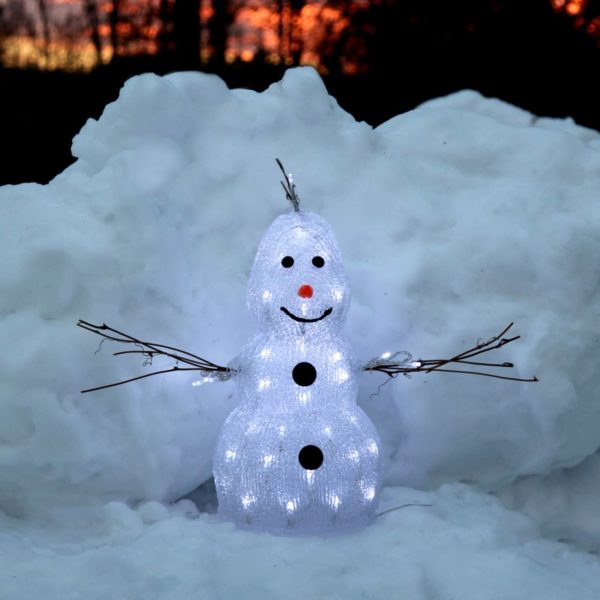 STAR TRADING Petite figurine LED Crystal Snowman extérieur STAR TRADING
