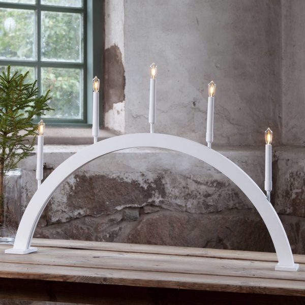 STAR TRADING Lampe déco fenêtre Storm 5 lampes 59 cm blanche STAR TRADING