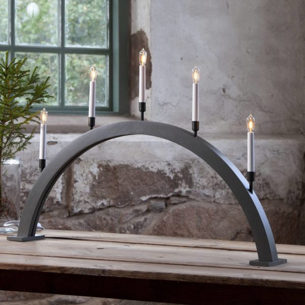 STAR TRADING Lampe déco fenêtre Storm 5 lampes 59cm gris foncé STAR TRADING