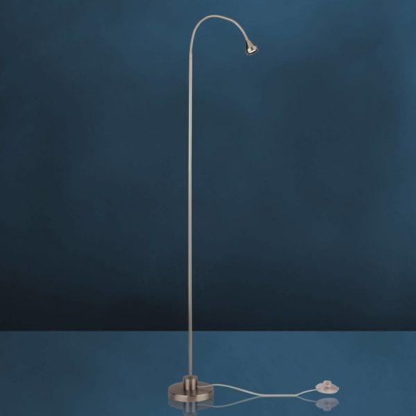 Busch Lampe sur pied LED Mini, bras flexible, nickel, 3.000K Busch