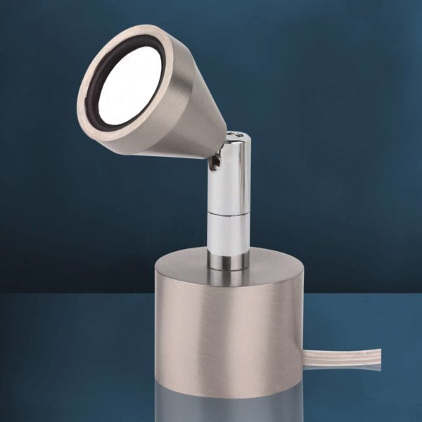 Busch Lampe de table LED Mini, orientable, nickel, 5.000K Busch
