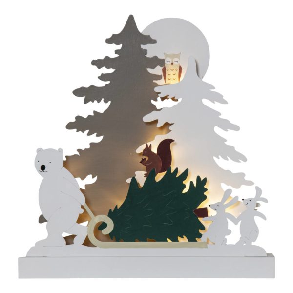 STAR TRADING Lampe LED Forest Friends, ours avec traineau STAR TRADING