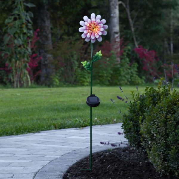 STAR TRADING Lampe solaire LED Pink Daisy en forme de fleur STAR TRADING