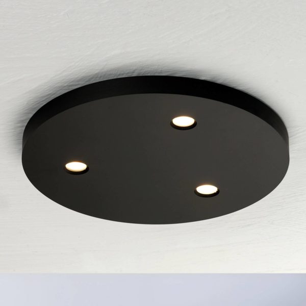 Bopp Close plafonnier LED à 3 lampes rond noir BOPP