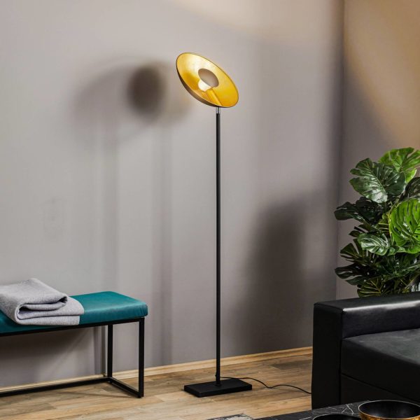 By Rydéns Captain lampadaire uplight noir-doré By Rydéns