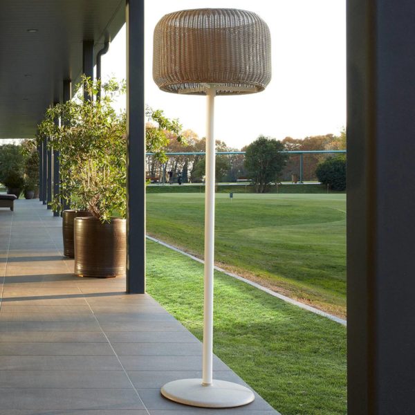 Bover Fora P – lampadaire d’extérieur, blanc-beige Bover