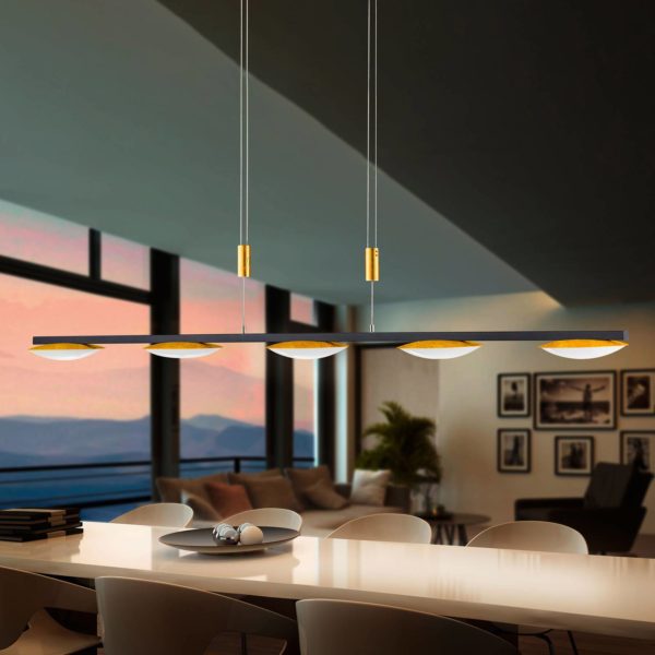 BANKAMP Pure Up suspension LED à 5 lampes BANKAMP