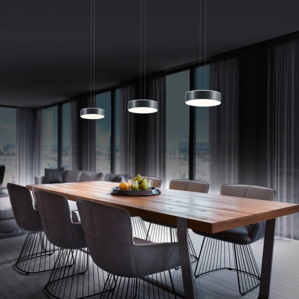BANKAMP Tondo II suspension 3 lampes anthracite BANKAMP