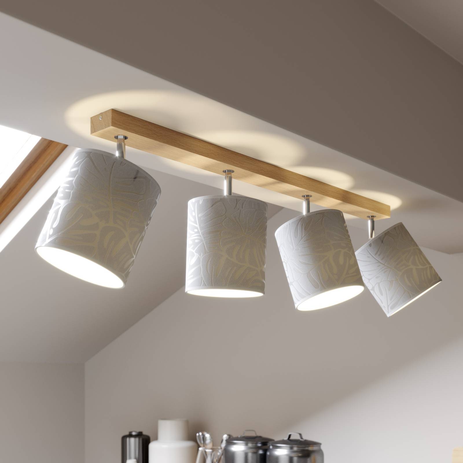 BRITOP Spot pour plafond Hierro à 4 lampes BRITOP